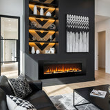 Cheminée électrique murale EF50R de 1270 mm 50" encastrée avec 13 couleurs de flamme 750/1500W 