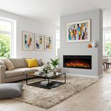 Moderne wandgemonteerde en ingebouwde elektrische haard, 13 vlamkleuren, app- & afstandsbediening 