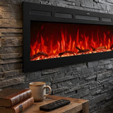 Cheminée électrique murale Pro Media EF50R de 1270 mm 50" avec 13 couleurs de flammes, cheminée électrique encastrable avec télécommande 750/1500W 