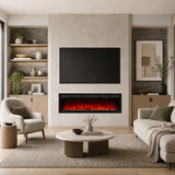 1524 mm 60" EF60R Pro Hole-in-the-Wall-Elektrokamin mit 13 Flammenfarben, Einbau-Elektrokamin mit Fernbedienung, 750/1500 W 