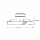 Rydo leiser Deckenventilator 51 cm (20") mit LED-Licht 