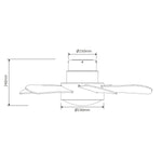 Weston Silent Ceiling Fan Ø76 cm with 5 Blades and LED Light