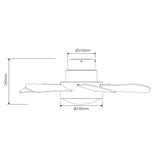 Weston Silent Ceiling Fan Ø76 cm with 5 Blades and LED Light