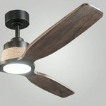 Louise Matte Black Ceiling Fan Ø142 cm with LED Light and 100% Solid Wood Blades