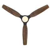 Louise Matte Black Ceiling Fan Ø142 cm with LED Light and 100% Solid Wood Blades