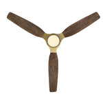 Louise Soft Brass Ceiling Fan Ø142 cm with LED Light and 100% Solid Wood Blades