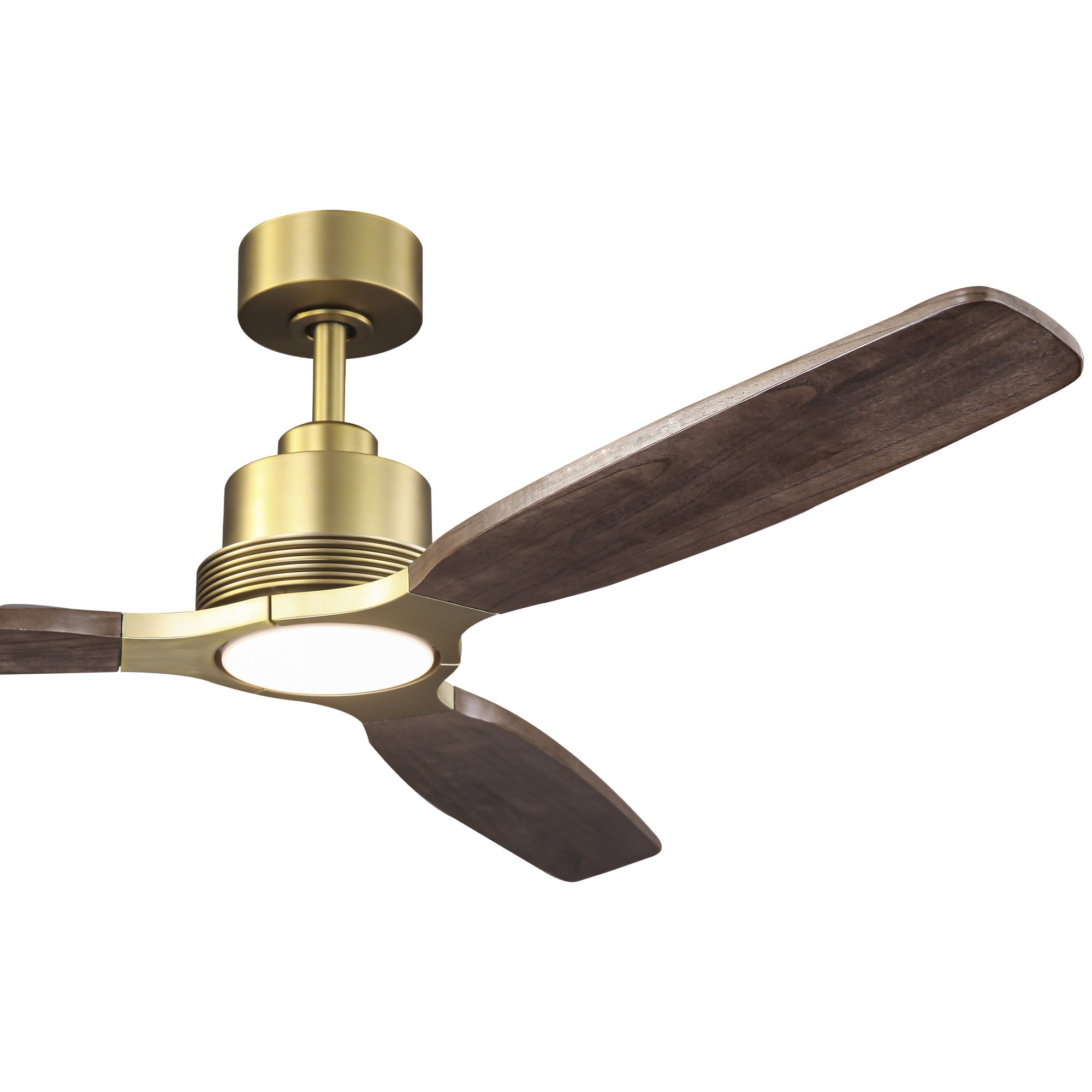 Louise Soft Brass Ceiling Fan Ø142 cm with LED Light and 100% Solid Wood Blades