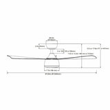 Kala geräuschloser Deckenventilator 132 cm (52") mit LED-Licht 