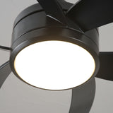 MAXI Schwarzer Deckenventilator Ø132 cm Leise mit LED-Licht DC 40W