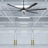 84 Inch 100 Inch Padus Black Large Size Ceiling Fan with Dimmable Lighting and Remote Control