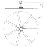 84 Inch 100 Inch Padus Black Large Size Ceiling Fan with Dimmable Lighting and Remote Control