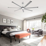 84 Inch 100 Inch Padus Black Large Size Ceiling Fan with Dimmable Lighting and Remote Control