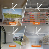 72 Inch 84 Inch Winni All-Aluminum IPX4 Outdoor Ceiling Fan with Remote Control