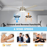65 Inch Freda DC Motor Modern Downrod Ceiling Fan with LED Light and Remote Control