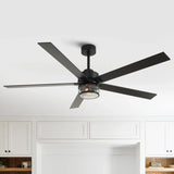65" Modern Reversible Ceiling Fan with Lighting and Remote Control