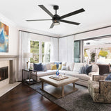 65" Modern Reversible Ceiling Fan with Lighting and Remote Control