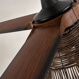 Calma 152 cm Deckenventilator mit Rattanlicht