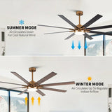 65" Balachandran Industrial DC Motor Downrod Mount Ceiling Fan with LED Lighting and Remote Control