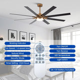 65" Balachandran Industrial DC Motor Downrod Mount Ceiling Fan with LED Lighting and Remote Control