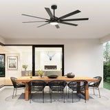 65 Inch Teresa Modern Double-sided Blades Ceiling Fan with Remote Control and LED Light
