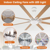 65 Inch Teresa Modern Double-sided Blades Ceiling Fan with Remote Control and LED Light