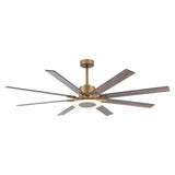 72 Inch Elbe Modern Downrod Mount Ceiling Fan with Light and Remote Control