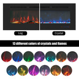 1524mm 60" EF60R Pro Hole in the Wall Electric Fire with 13 Flame Colors Insert Electric Fire with Remote Control 750/1500W