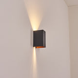 Industrielle Kupfer- & schwarze LED-Außenwandleuchte 