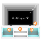 168cm LED TV Stand Fits Up to 75" TVs with LED Shelf Lighting