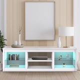 168cm LED TV Stand Fits Up to 75" TVs with LED Shelf Lighting