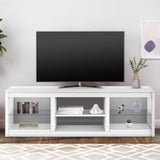 168cm LED TV Stand Fits Up to 75" TVs with LED Shelf Lighting