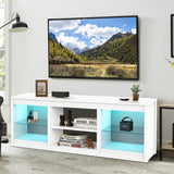 168cm LED TV Stand Fits Up to 75" TVs with LED Shelf Lighting