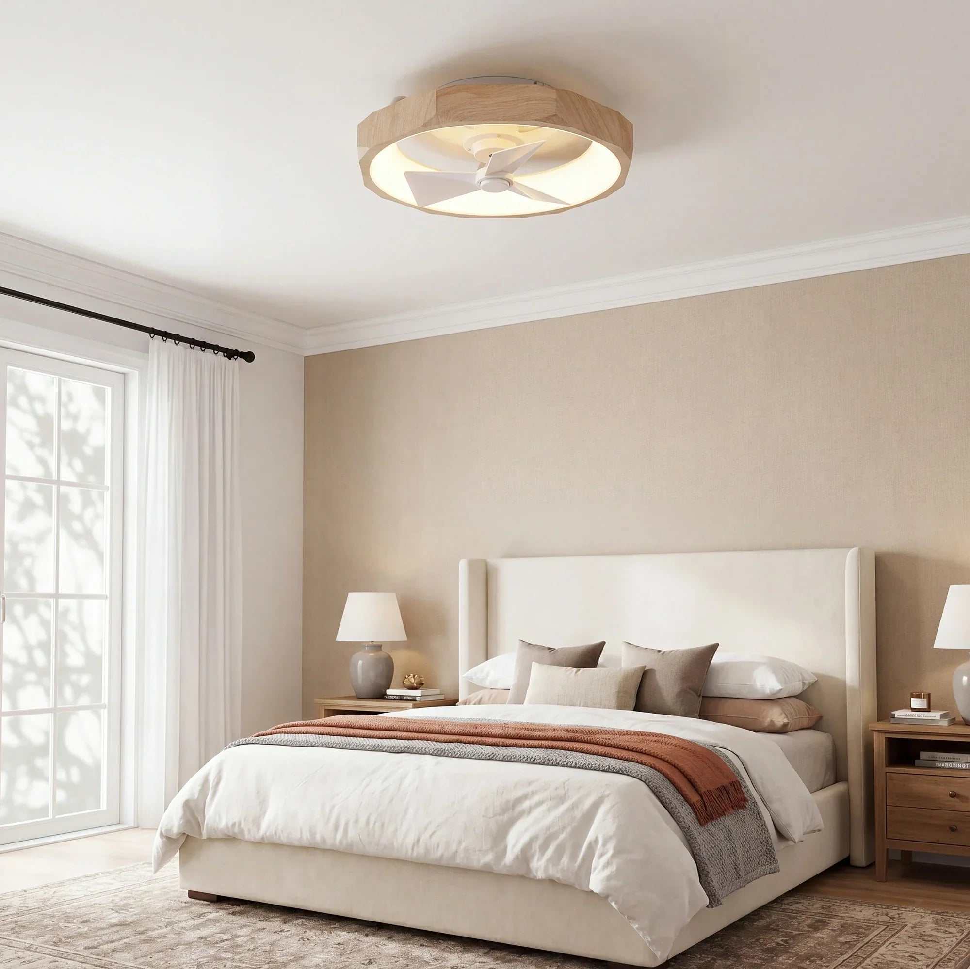 Mavio Silent Ceiling Fan 48cm (19") with LED Light