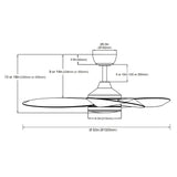 Maxi Ceiling Fan Silent 132 cm (52”) with LED Light