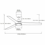 Taran leiser Deckenventilator 132 cm (52") mit LED-Licht 