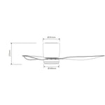 Sierra Ultra-Quiet DC Motor Ceiling Fan 132cm (52") with LED Light