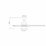 Brisa Ceiling Fan 132cm (52") with LED Light Ultra-Quiet DC Motor