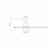 Brisa Ceiling Fan 132cm (52") with LED Light Ultra-Quiet DC Motor