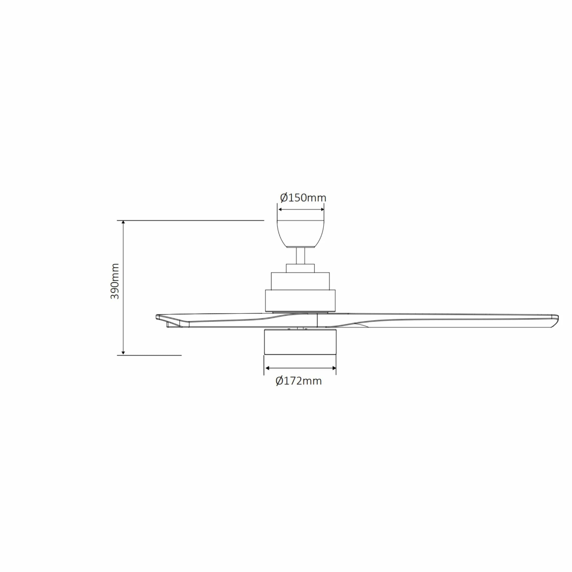 Brisa Ceiling Fan 132cm (52") with LED Light Ultra-Quiet DC Motor