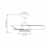 Ventilateur de plafond silencieux Colla Ø76 cm avec éclairage LED 