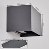 Zeitgenössische anthrazitfarbene LED-Außenwandleuchte 