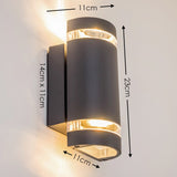 Zeitgenössische anthrazitfarbene LED-Außenwandleuchte 