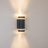 Zeitgenössische anthrazitfarbene LED-Außenwandleuchte 