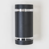 Zeitgenössische anthrazitfarbene LED-Außenwandleuchte 