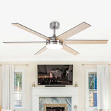 60" Volga DC Motor 6 Blades Modern Downrod Mount Ceiling Fan with Remote Control