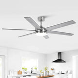 60" Volga DC Motor 6 Blades Modern Downrod Mount Ceiling Fan with Remote Control