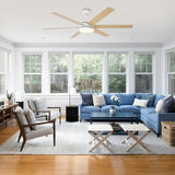 60" Volga DC Motor 6 Blades Modern Downrod Mount Ceiling Fan with Remote Control