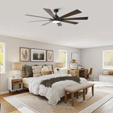 72 Inch Daugava Modern Downrod Mount Smart Fan with LED Light