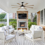 72 Inch Elbe Modern Downrod Mount Ceiling Fan with Light and Remote Control