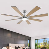 72 Inch Elbe Modern Downrod Mount Ceiling Fan with Light and Remote Control